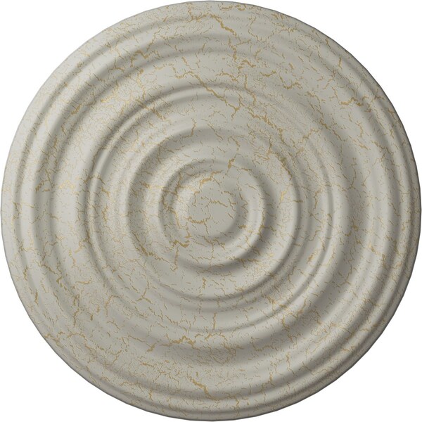 Ekena Millwork Carton Smooth Ceiling Medallion (Canopies up to 9 1/8"), 29 1/8"OD x 1 1/2"P, Pot of Cream Crackle CM29CAPCC - main